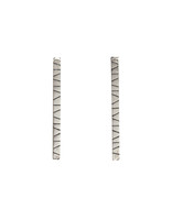 Trevi Pendro Long Bar Redwood Post Earrings in Silver
