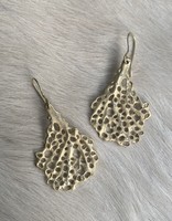 Koraru Coral Earrings with 14 White Diamonds in 18k Yellow Gold