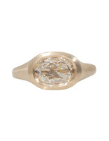 Custom OMC Light Champagne Diamond Ring in 18k Warm White Gold