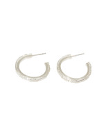 Sugar Brick Horizontal Hoop Earrings in Silver