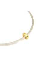 Square Bead Bangle in Silver with 18k French Gold