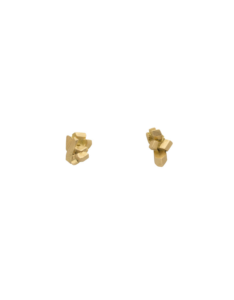 Sugar Lump Post Earrings in 18k Yellow Gold