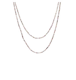 Pastel Pink And Mauve Sapphire Necklace - 52"
