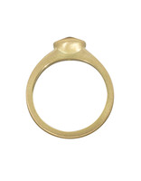 Delicate Raised Cup Ring in 18k Gold with Old Mine Cut Diamond