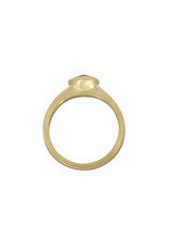 Delicate Raised Cup Ring in 18k Gold with Old Mine Cut Diamond