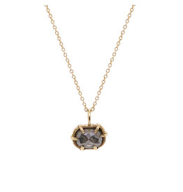 Laura French Green/Grey Diamond Pendant in 14k Gold