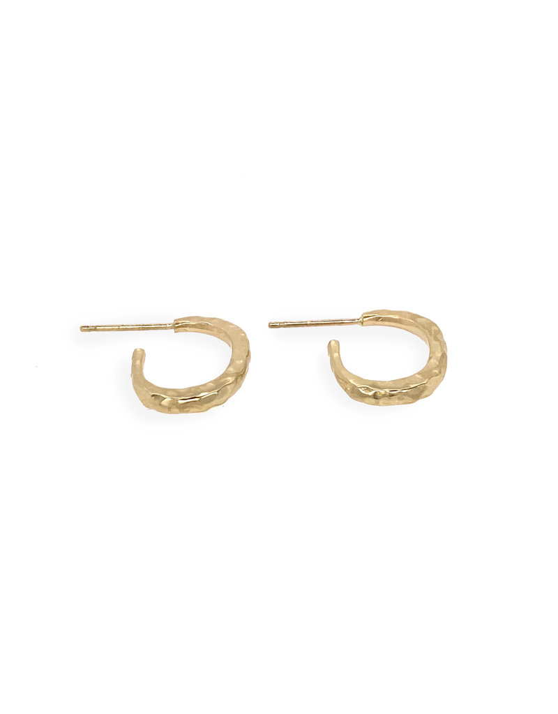 Laura French Hand Carved Hoops in 14k Gold
