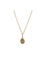 Laura French Oval Champagne Diamond Pendant in 14k Gold