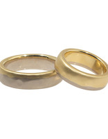 6.2mm Dipped Modeled Band in 18k Yellow Gold and 18k Palladium White Gold