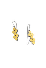 7 Dot Earrings in Oxidized Silver & 22k Yellow Gold