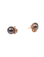 Sugar Babe Pearl Post Earrings in 14k Rose Gold