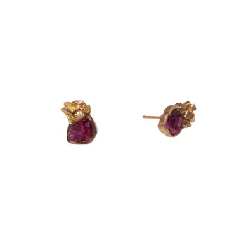 Sugar Babe Ruby Cluster Earrings in 14k Rose Gold