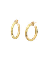 Sugar Brick Horizontal Hoops in 18k Gold