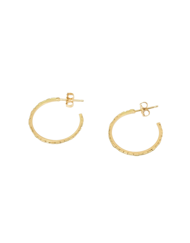 Sugar Brick Vertical Hoops in 18k Gold