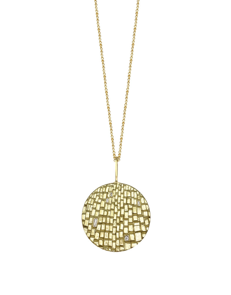 Sugar Brick Scattered Diamond Necklace in 18k Gold