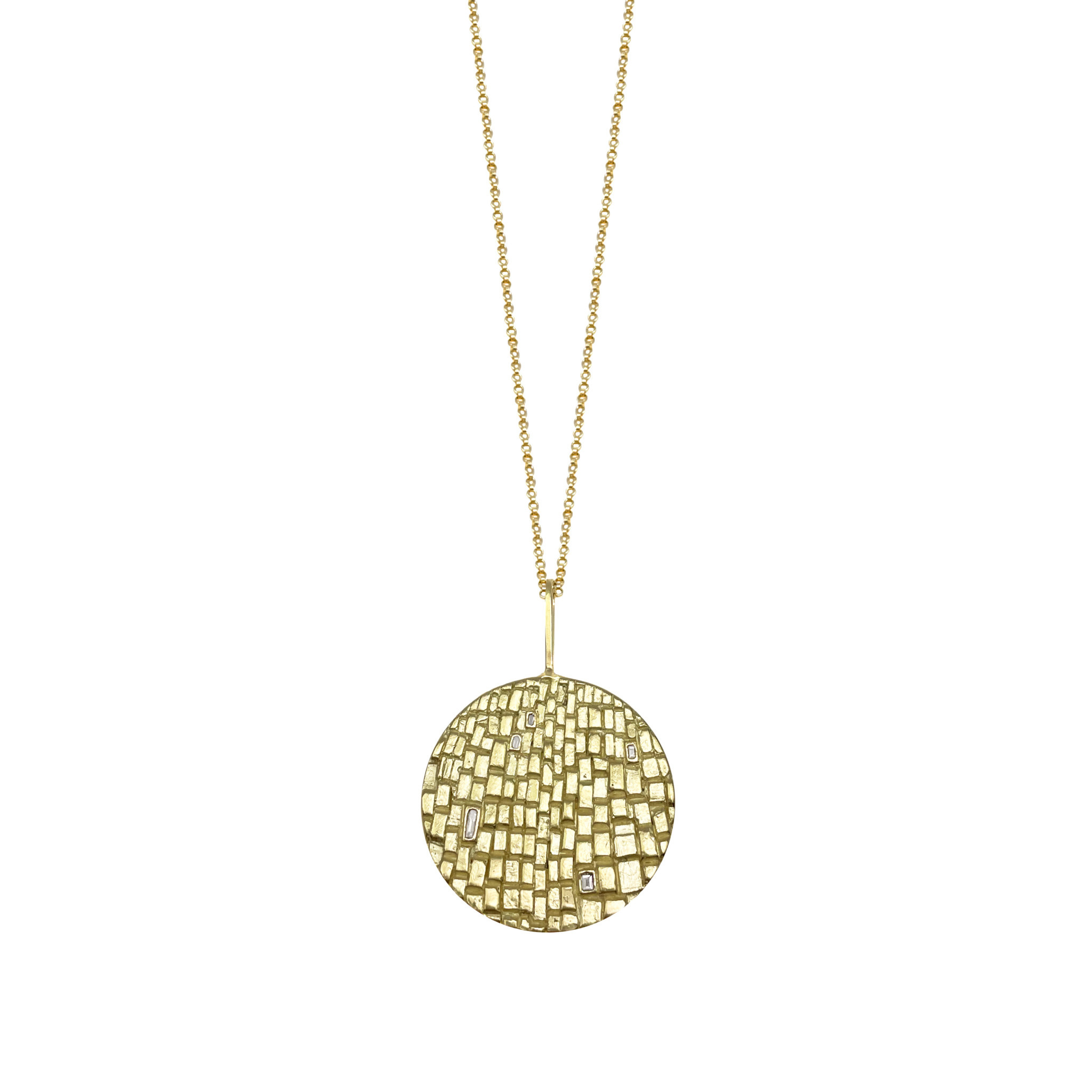 Sugar Brick Scattered Diamond Necklace in 18k Gold