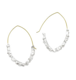 Super Fine Marquise Hoops in Silver and 18k Gold