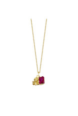 Rock Candy Ruby Cluster Necklace in 18k Gold