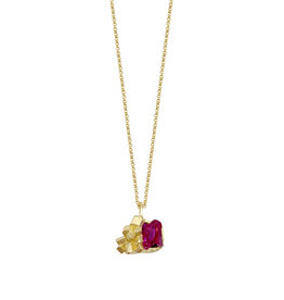 Rock Candy Ruby Cluster Necklace in 18k Gold