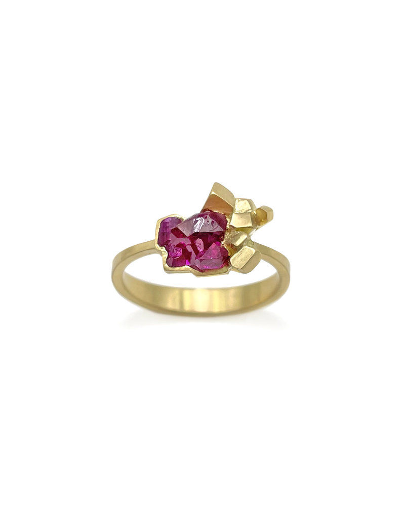 Rock Candy Ruby Cluster Ring in 18k Gold