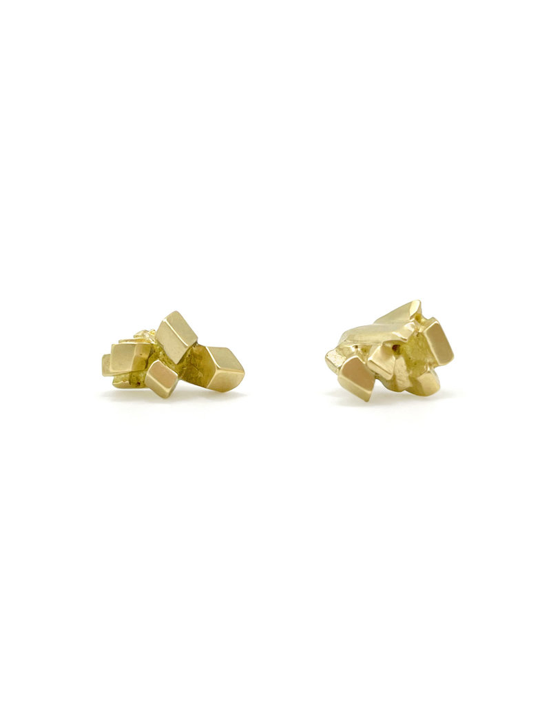 Sugar Lump Post Earrings in 18k Yellow Gold