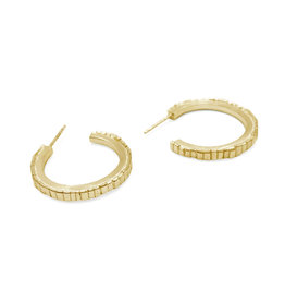 Sugar Brick Horizontal Hoops in 18k Gold