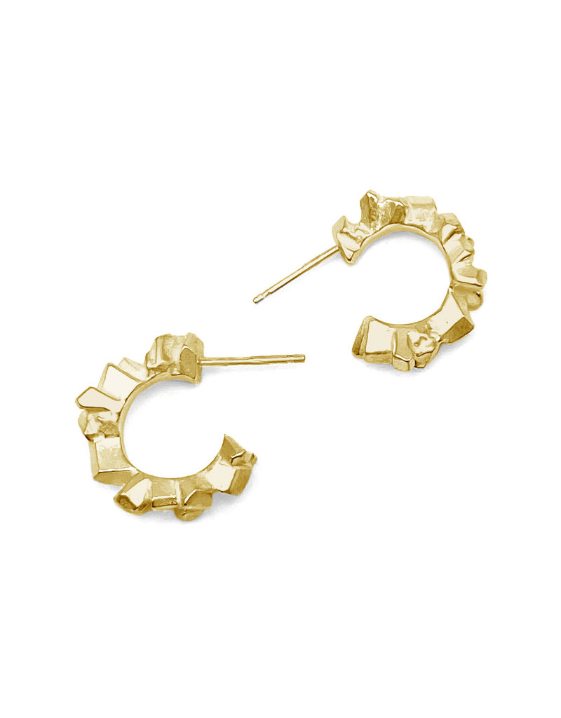 Super Fine Huggie Hoops in 18k Gold