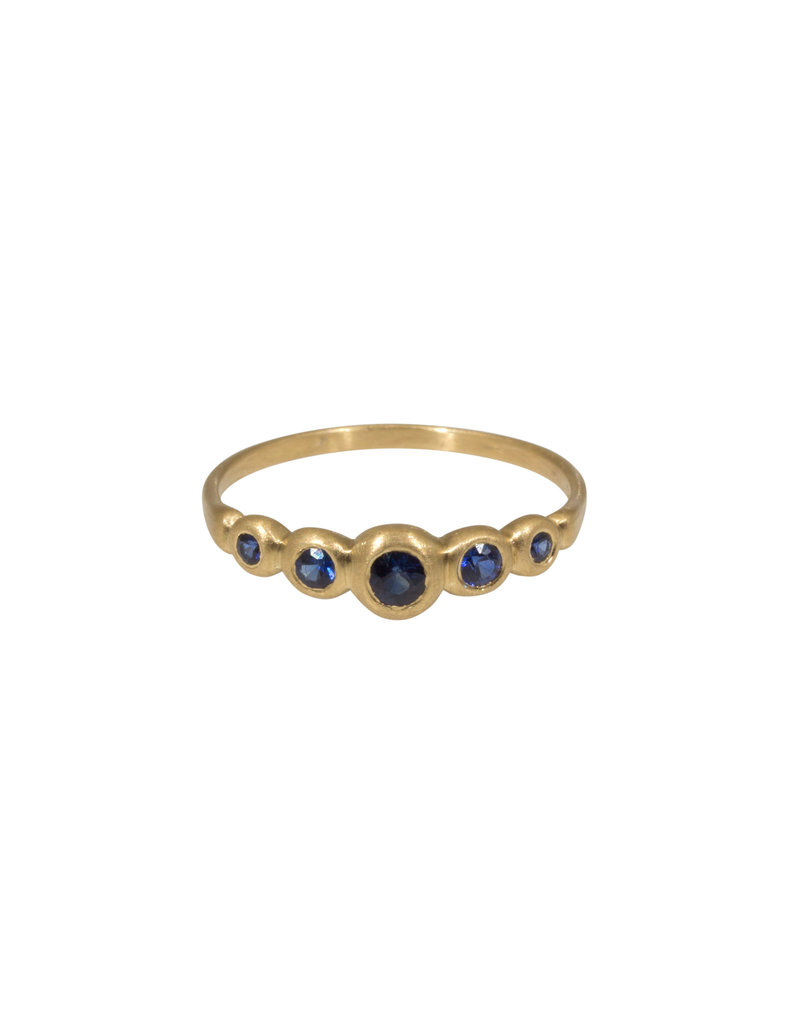 Marian Maurer Kima Ring with 5 Blue Sapphires in 18k Yellow Gold