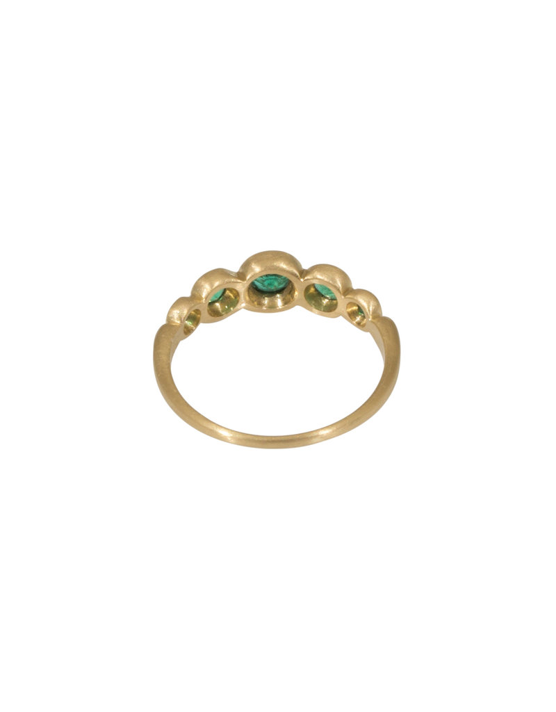 Marian Maurer Kima Ring with 5 Emeralds in 18k Yellow Gold
