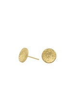 Organic Round Topography Posts in 18k Yellow Gold