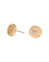 Medium Topography Post Earrings with White Diamonds in 14k