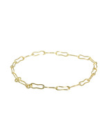 Medium Weight Bone Link Bracelet in 18k Gold