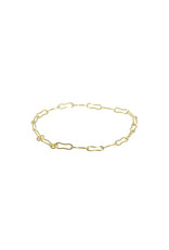 Medium Weight Bone Link Bracelet in 18k Gold