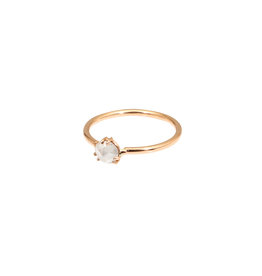 Tura Sugden Rose Cut Diamond Solitaire Ring with 6 Prongs  in 18k Rose Gold