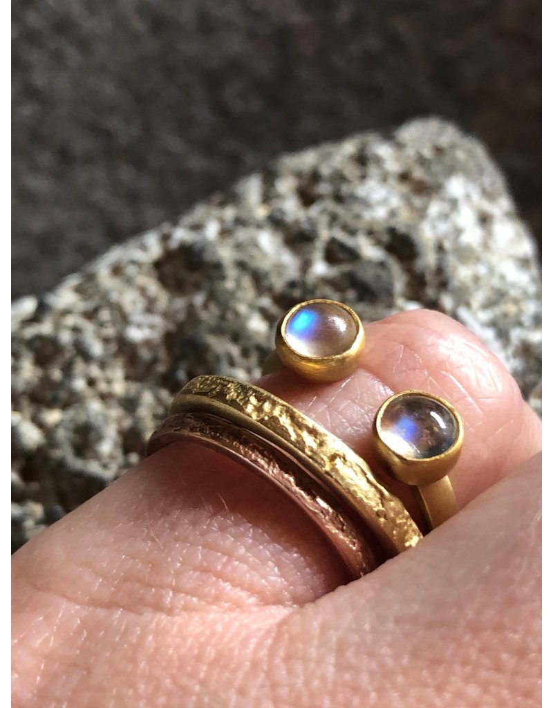 Double Moonstone Ring in 18k & 22k Gold