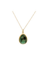 Rosecut Teardrop Emerald Slice Necklace in 22k Gold