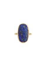 Oval Lapis Ring in 22k & 18k Yellow Gold