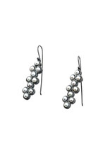 Multidot Freshwater Pearl Earrings in Oxidized Silver