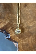 Organic Bezel with Brilliant Diamond Pendant in 18k Yellow Gold