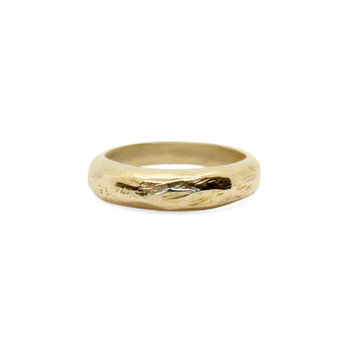 ladha by Lindsay Knox Reyes Skinny Domed Ring in 14k Yellow Gold
