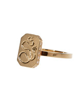 Serpent Tableau Ring with White Diamonds in 14k Gold