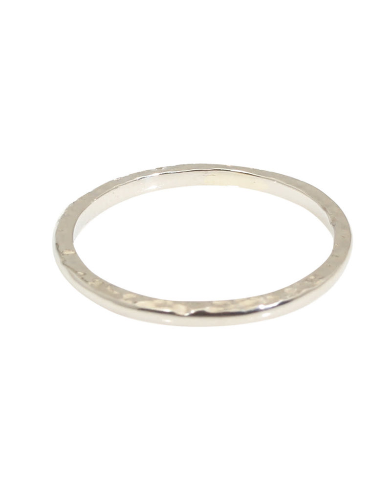 1/3 Eternity Rock Edge Band with White Diamonds in 14k White Gold