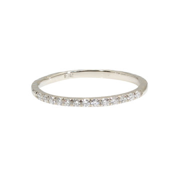 1/3 Eternity Rock Edge Band with White Diamonds in 14k White Gold