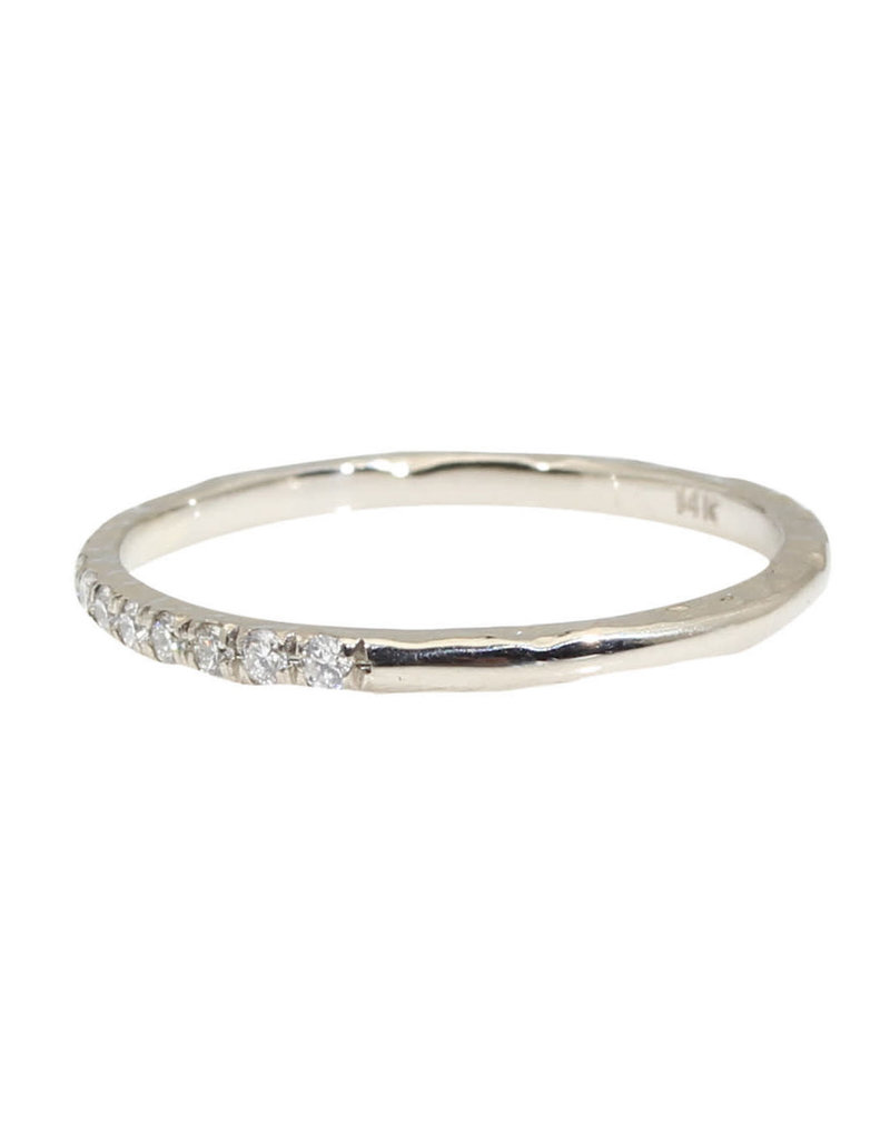 1/3 Eternity Rock Edge Band with White Diamonds in 14k White Gold