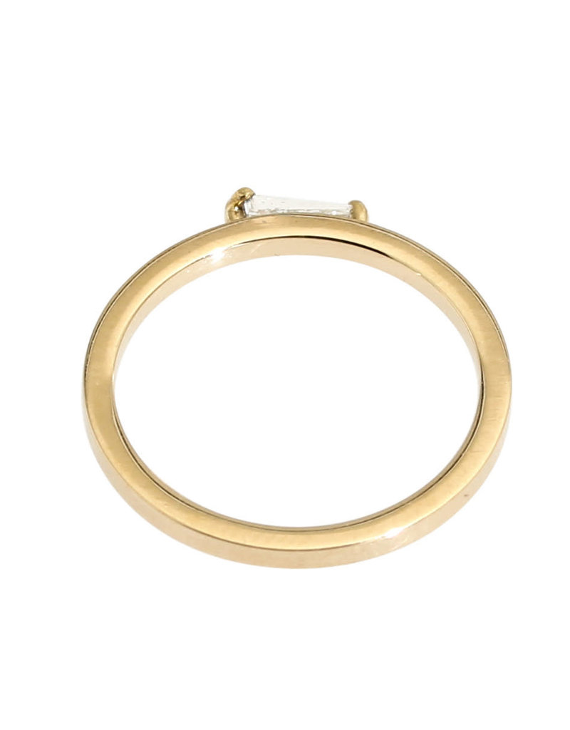 Tapered Baguette Diamond Solitaire in 14k Yellow Gold