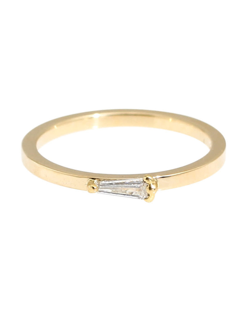 Tapered Baguette Diamond Solitaire in 14k Yellow Gold