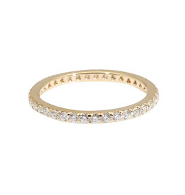 Pave Eternity Band with White Diamonds in 14k Yellow Gold
