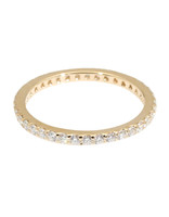 Pave Eternity Band with White Diamonds in 14k Yellow Gold