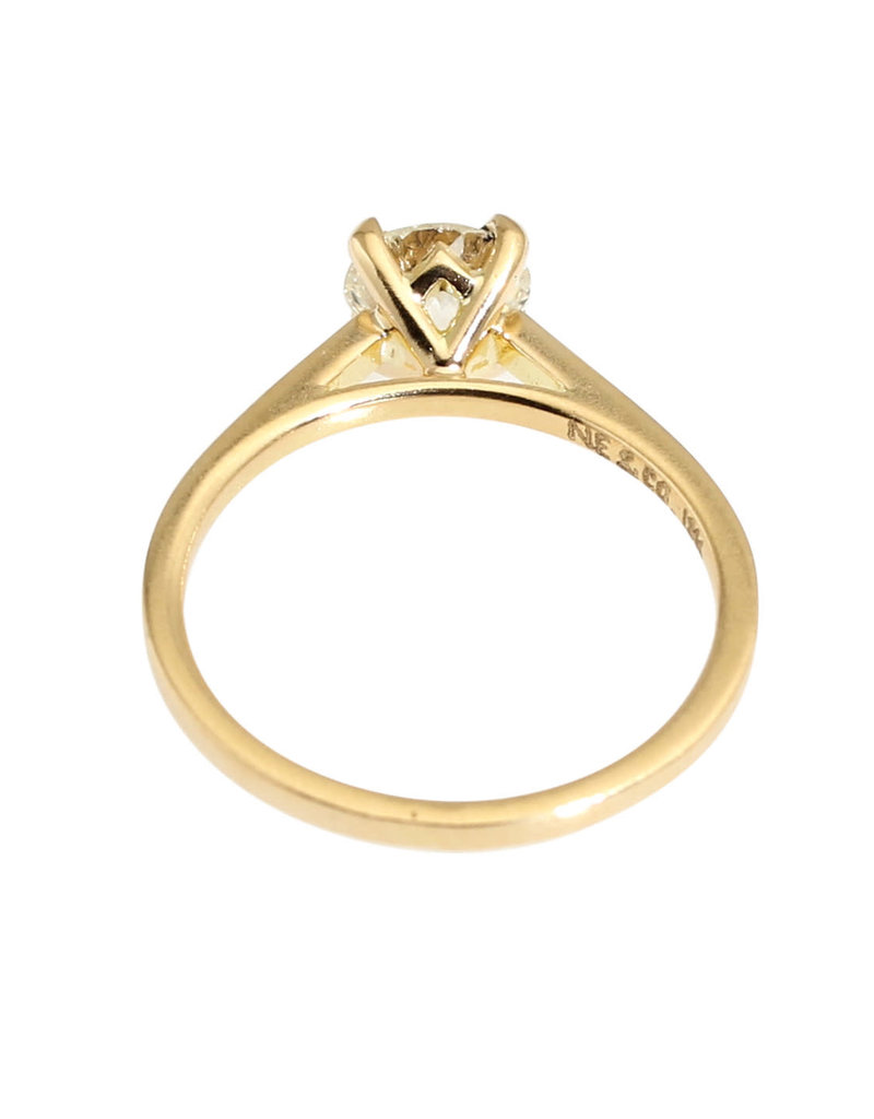 Nick Engel Apex Ring with White Diamond in 18k Yellow Gold