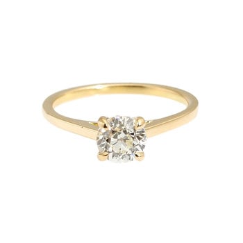 Nick Engel Apex Ring with White Diamond in 18k Yellow Gold